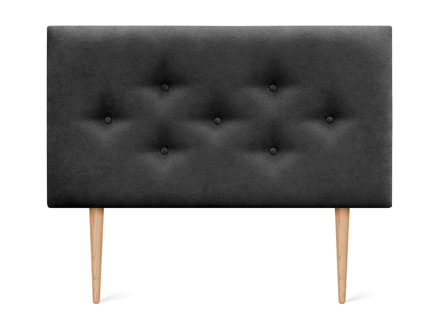 DHOME Tête de Lit en Tissu ACUALINE avec 3 Rangées Entrelacées de Boutons et Pieds Tête de Lit Capitonnée de Luxe(Noir, 90cm)