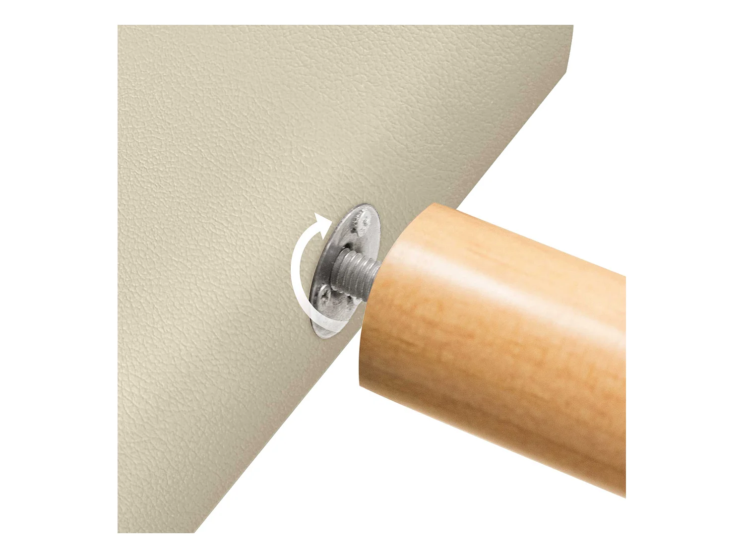 DHOME Testiera in ecopelle con 3 file di bottoni Testiera imbottita per letto di lusso (Vaniglia, 160cm)