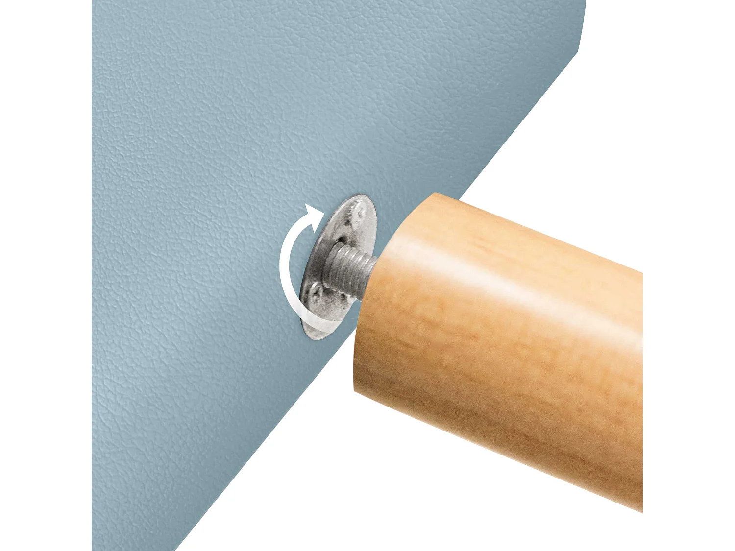 DHOME Testiera in ecopelle con 3 file di bottoni Testiera imbottita per letto di lusso (Celeste, 135cm)