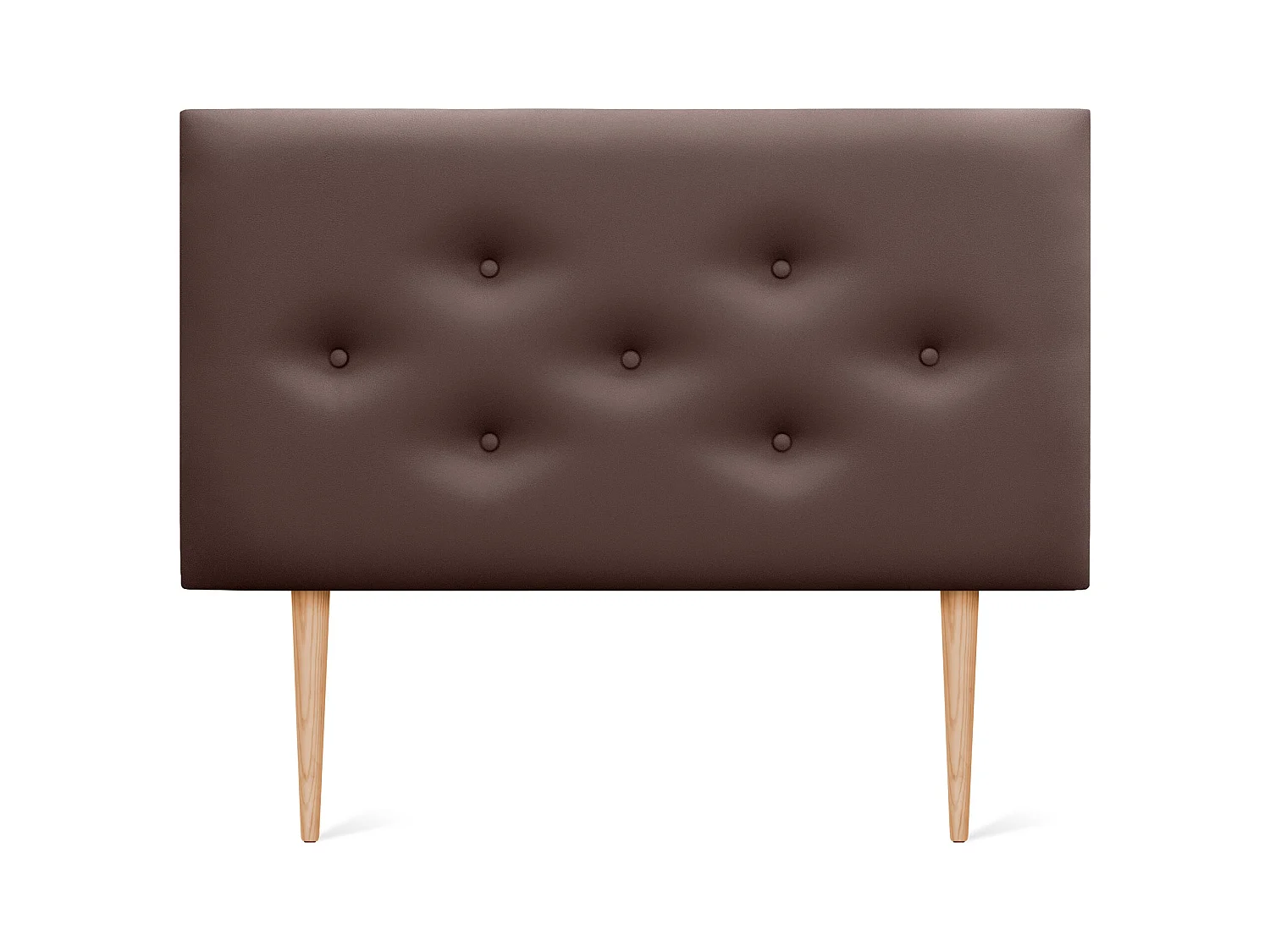 DHOME Tête de lit en simili cuir avec 3 rangées de boutons entrelacés Tête de lit rembourrée pour lit de luxe (Chocolat, 110cm)
