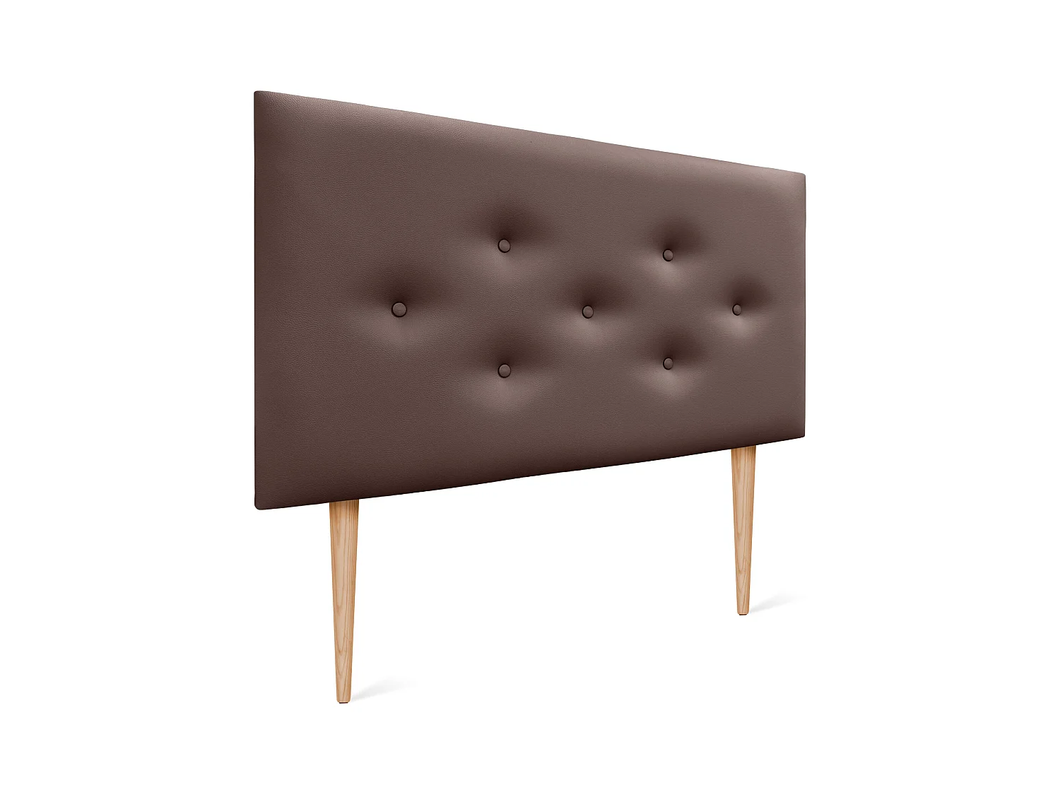 DHOME Tête de lit en simili cuir avec 3 rangées de boutons entrelacés Tête de lit rembourrée pour lit de luxe (Chocolat, 110cm)