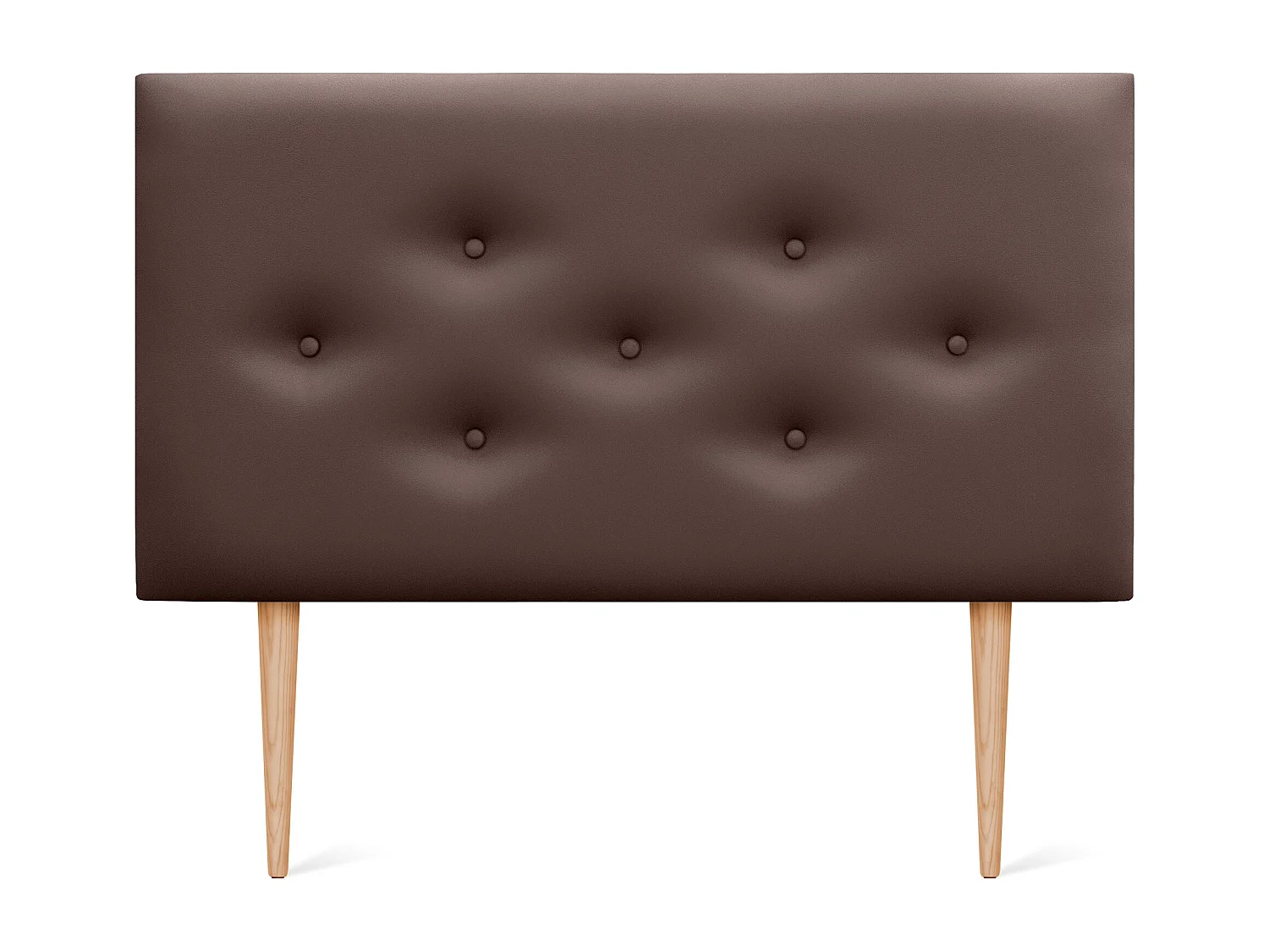DHOME Tête de lit en simili cuir avec 3 rangées de boutons entrelacés Tête de lit rembourrée pour lit de luxe (Chocolat, 110cm)