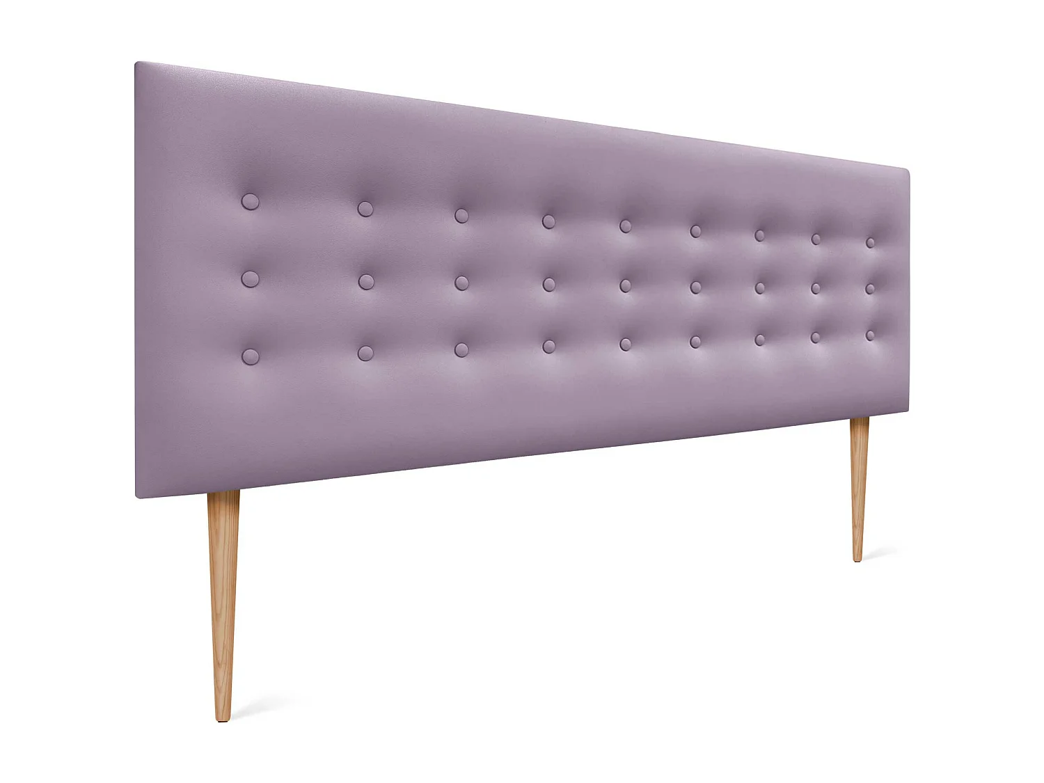 DHOME Tête de lit en simili cuir avec 3 rangées de boutons Tête de lit rembourrée pour lit de luxe (Lilas, 145cm)