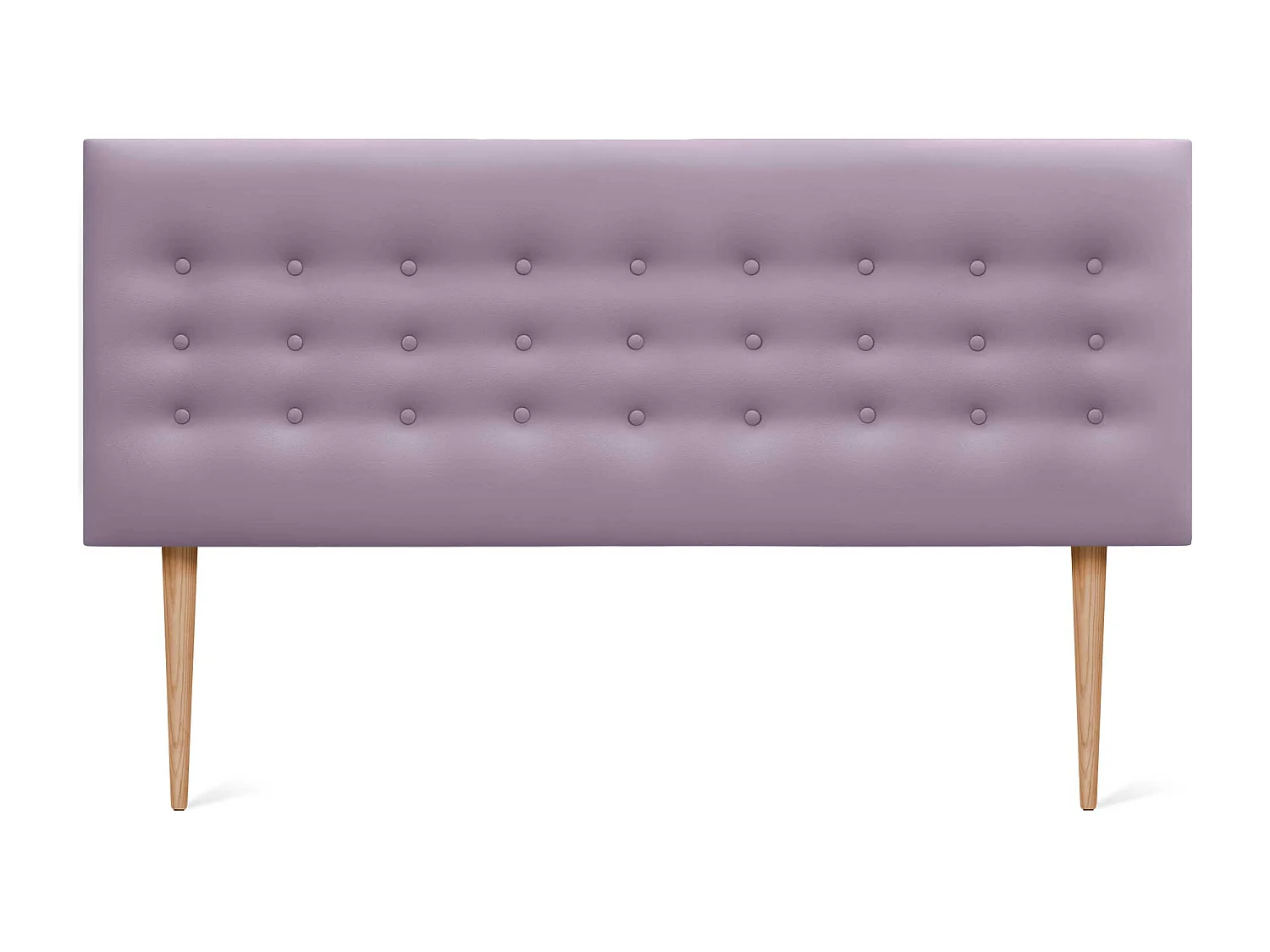 DHOME Tête de lit en simili cuir avec 3 rangées de boutons Tête de lit rembourrée pour lit de luxe (Lilas, 145cm)