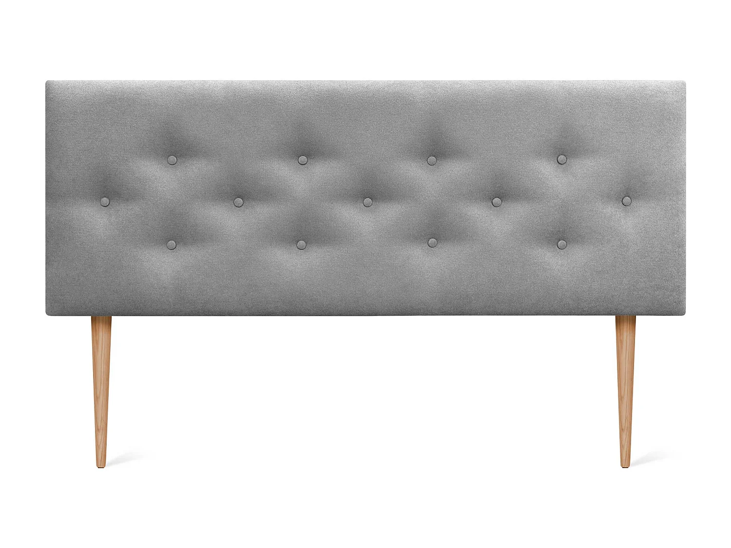 DHOME Hoofdbord van ACUALINE-stof met 3 verspringende rijen knopen en poten, luxe gestoffeerd bedhoofdbord (Grijs, 150cm)