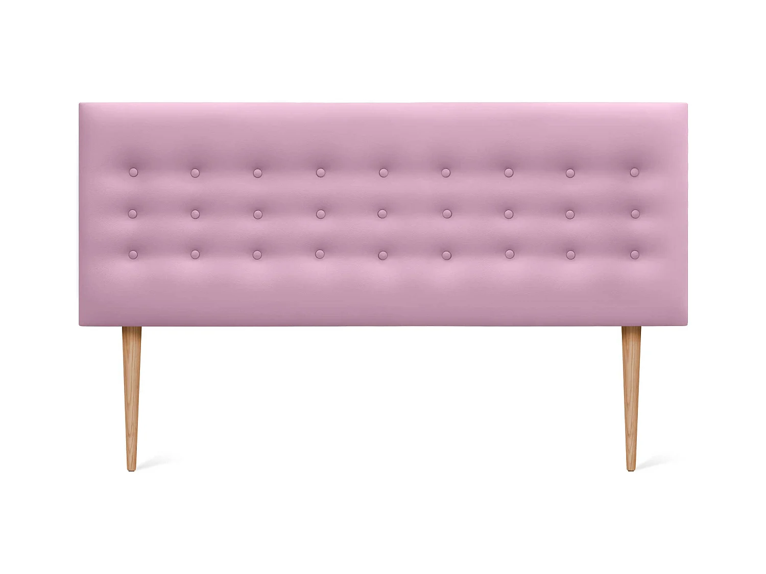 DHOME Testiera in ecopelle con 3 file di bottoni Testiera imbottita per letto di lusso (Rosa, 160cm)
