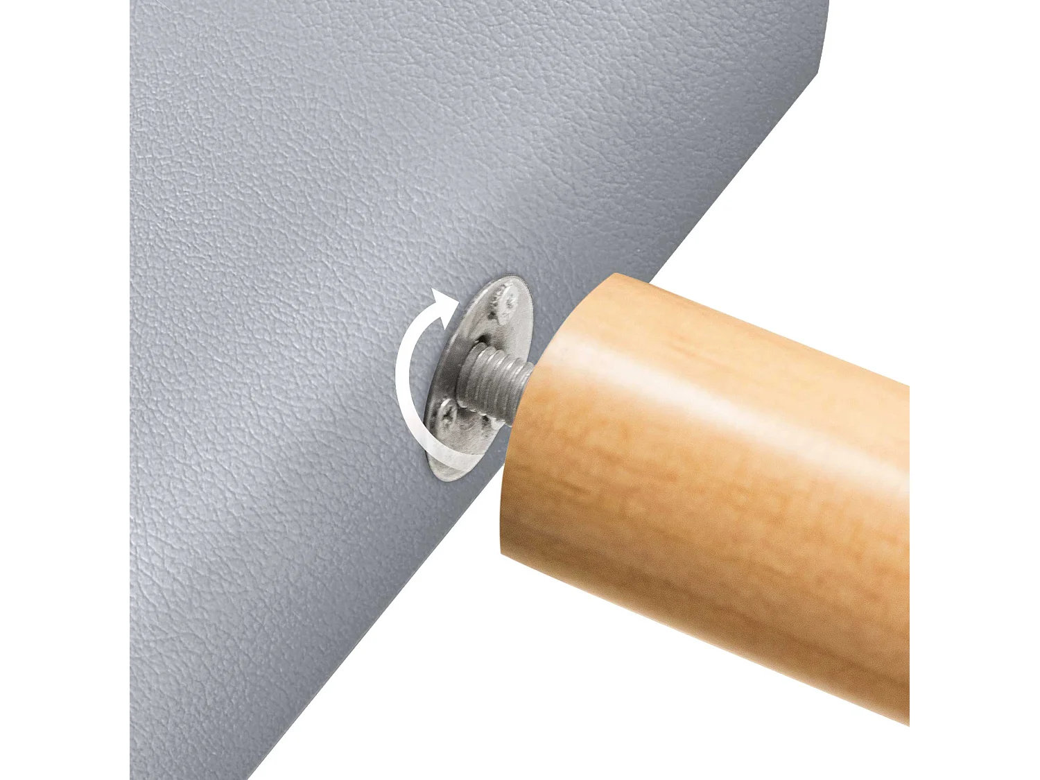 DHOME Tête de lit en simili cuir avec 3 rangées de boutons Tête de lit rembourrée pour lit de luxe (Argent, 90cm)