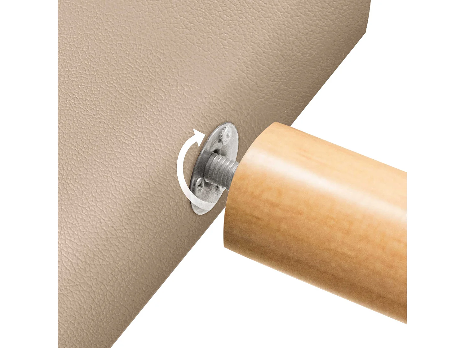 DHOME Testiera in ecopelle con 3 file di bottoni intrecciati Testiera imbottita per letto di lusso (Champagne, 135cm)