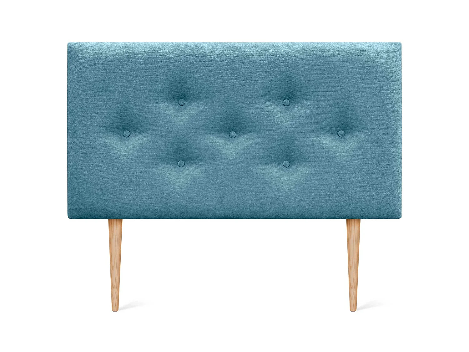 DHOME Tête de Lit en Tissu ACUALINE avec 3 Rangées Entrelacées de Boutons et Pieds Tête de Lit Capitonnée de Luxe(Turquoise, 95cm)
