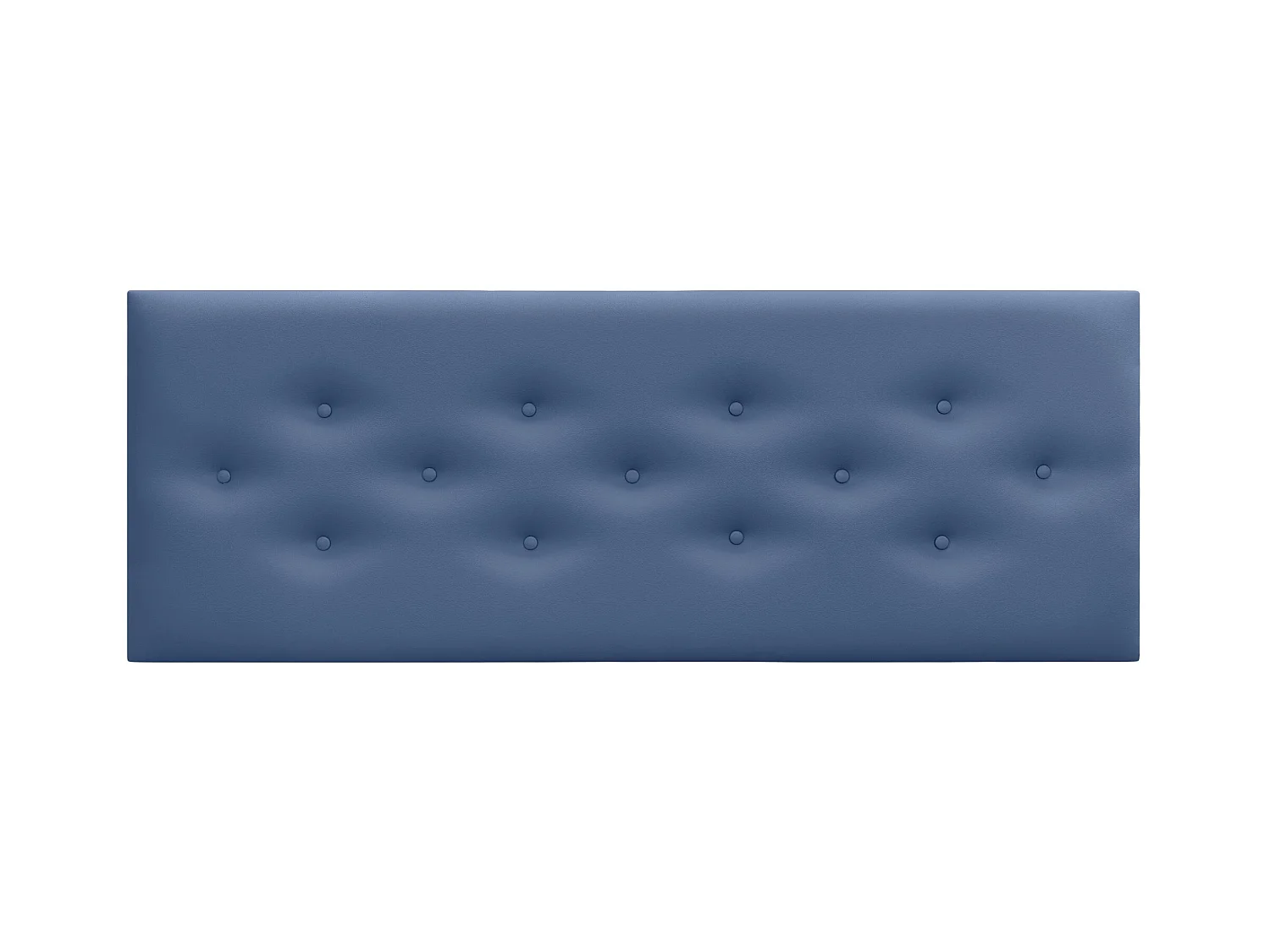 DHOME Tête de Lit en Similicuir avec 3 Rangées de Boutons Entrelacées Tête de Lit Rembourrée de Luxe (Bleu, 135cm)