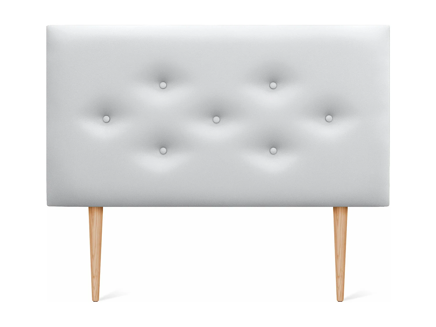 DHOME Kunstlederen hoofdbord met 3 afwisselende rijen knopen en poten, luxe gestoffeerd hoofdeinde (Wit, 90cm)