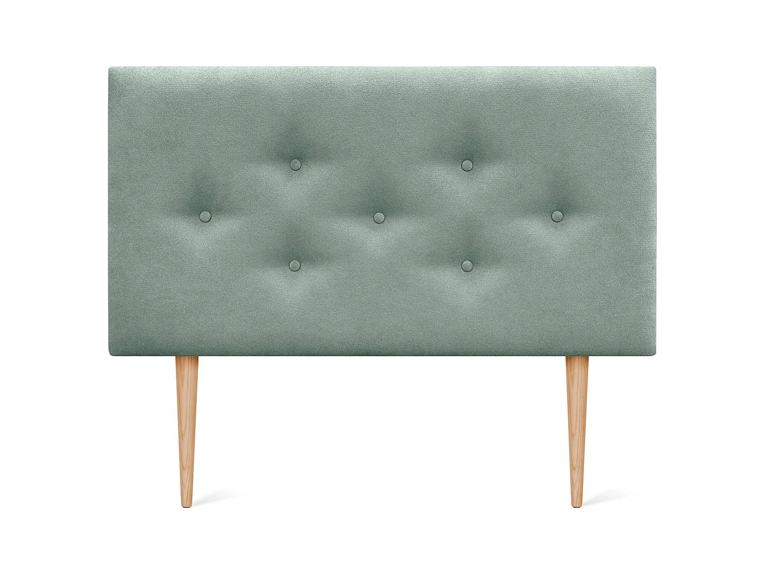DHOME Tête de Lit en Tissu ACUALINE avec 3 Rangées Entrelacées de Boutons et Pieds Tête de Lit Capitonnée de Luxe(Vert d’eau, 95cm)