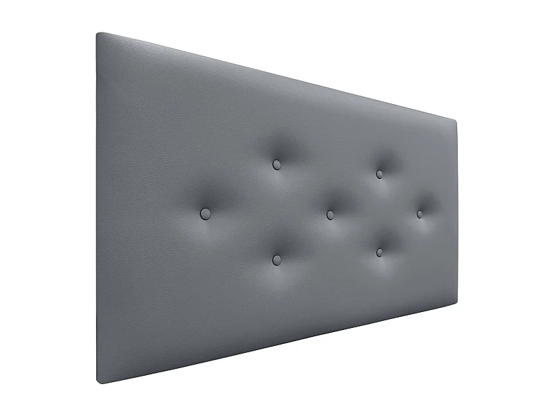 DHOME Tête de Lit en Similicuir avec 3 Rangées de Boutons Entrelacées Tête de Lit Rembourrée de Luxe (Gris, 95cm)