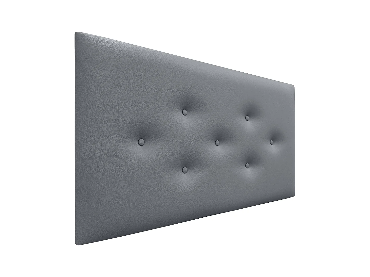 DHOME Tête de Lit en Similicuir avec 3 Rangées de Boutons Entrelacées Tête de Lit Rembourrée de Luxe (Gris, 95cm)