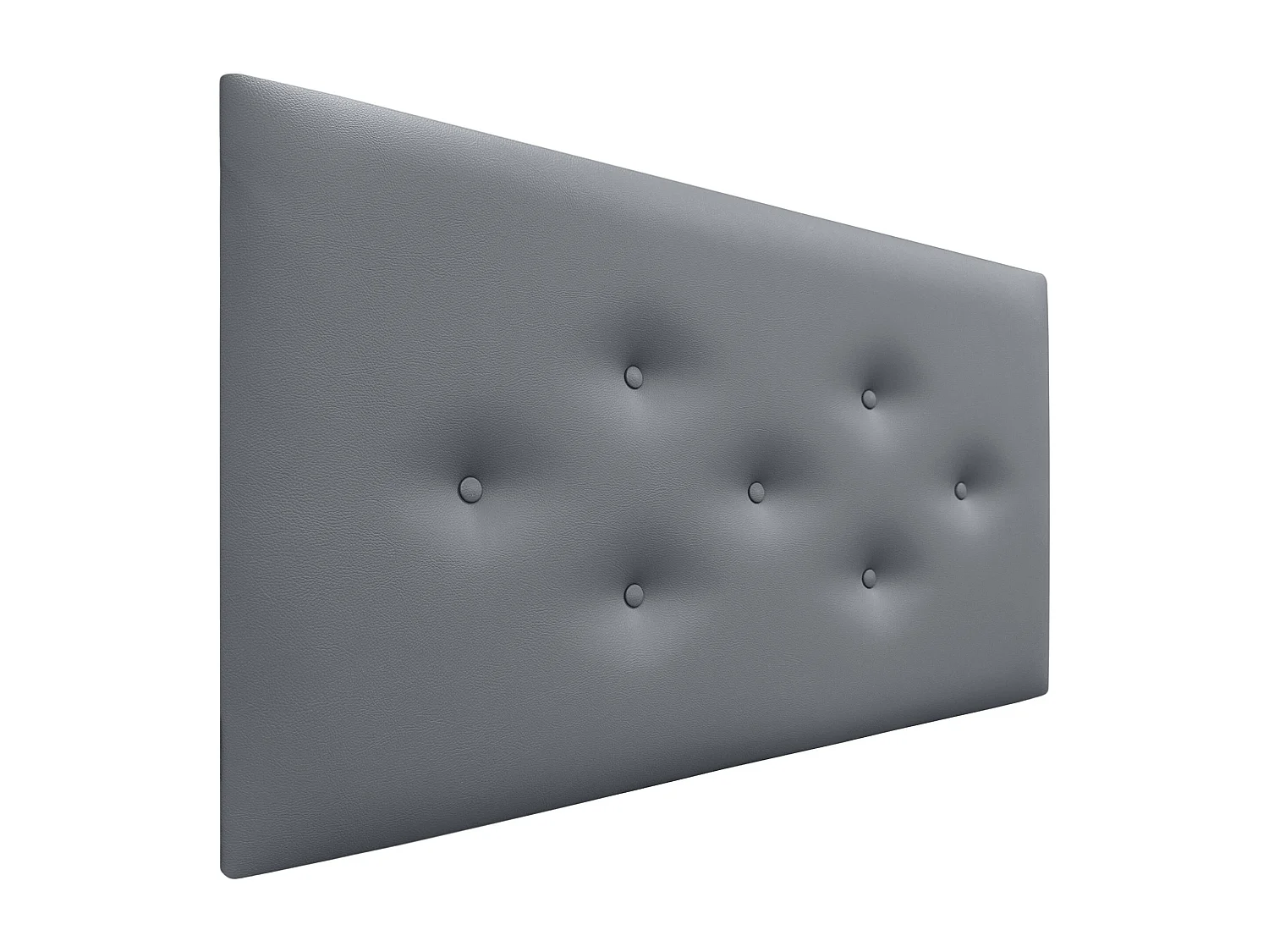 DHOME Tête de Lit en Similicuir avec 3 Rangées de Boutons Entrelacées Tête de Lit Rembourrée de Luxe (Gris, 95cm)