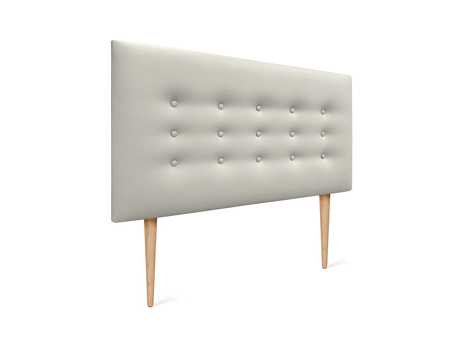 DHOME Testiera in ecopelle con 3 file di bottoni Testiera imbottita per letto di lusso (Bianco, 110cm)