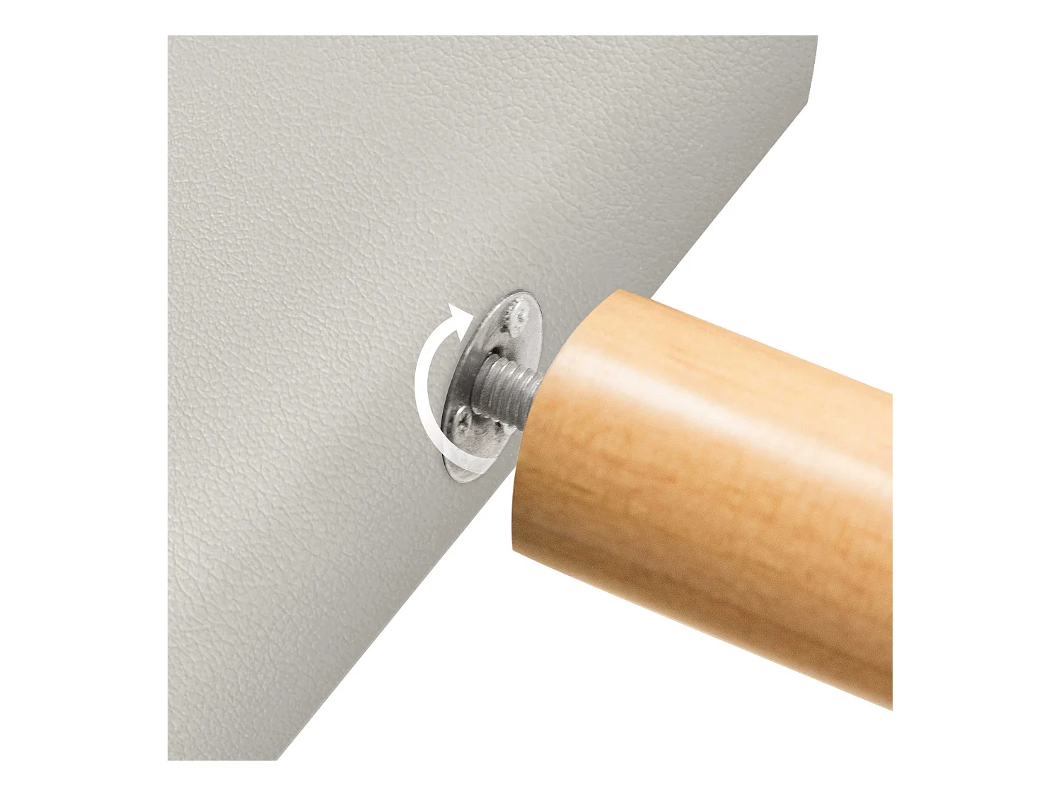 DHOME Testiera in ecopelle con 3 file di bottoni Testiera imbottita per letto di lusso (Bianco, 110cm)