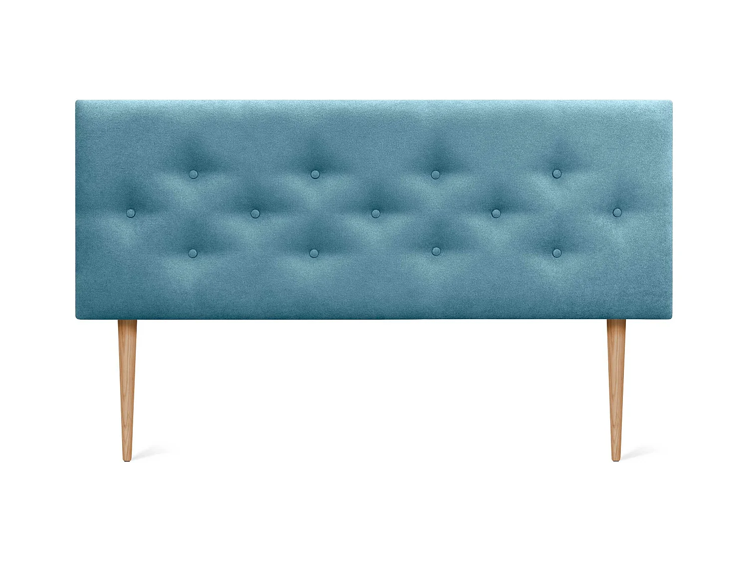 DHOME Tête de Lit en Tissu ACUALINE avec 3 Rangées Entrelacées de Boutons et Pieds Tête de Lit Capitonnée de Luxe(Turquoise, 135cm)