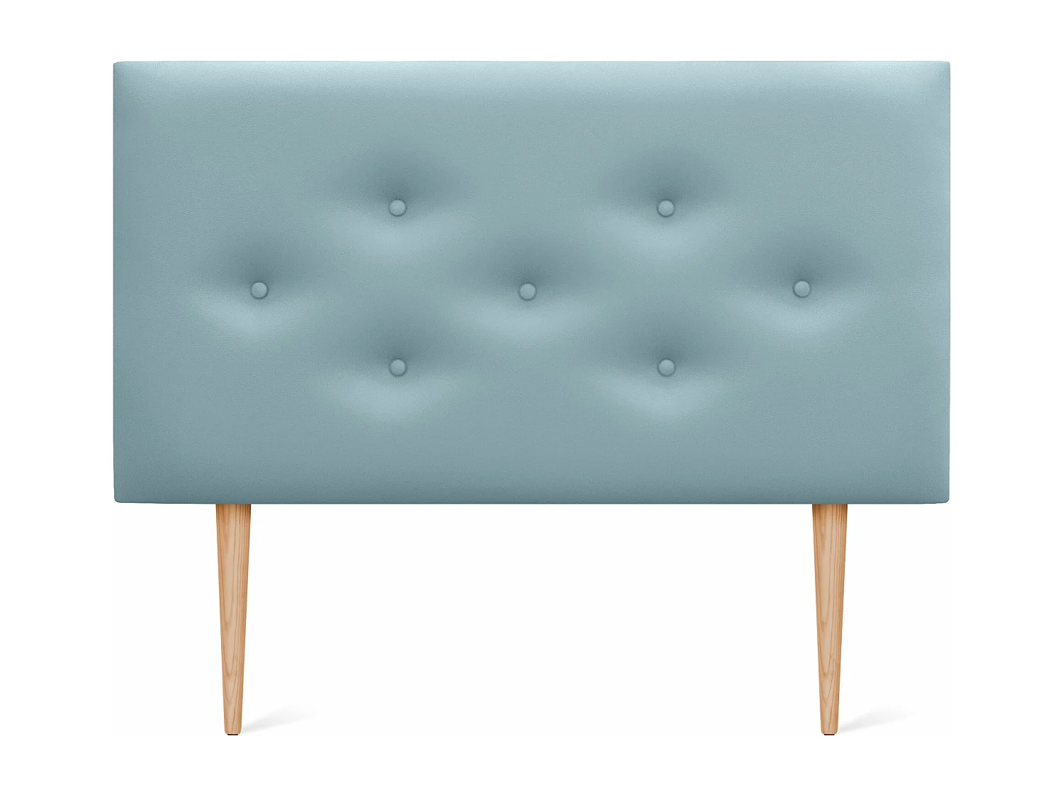 DHOME Testiera in ecopelle con 3 file di bottoni intrecciati Testiera imbottita per letto di lusso (Celeste, 95cm)