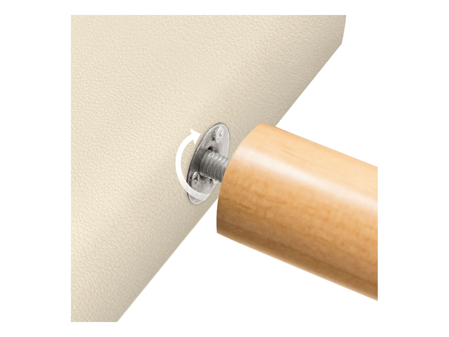 DHOME Tête de lit en simili cuir avec 3 rangées de boutons entrelacés Tête de lit rembourrée pour lit de luxe (Vanille, 160cm)