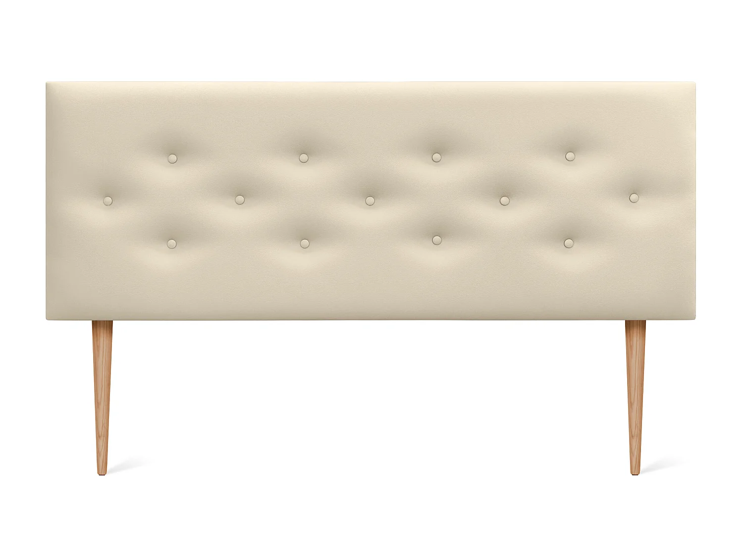 DHOME Tête de lit en simili cuir avec 3 rangées de boutons entrelacés Tête de lit rembourrée pour lit de luxe (Vanille, 160cm)