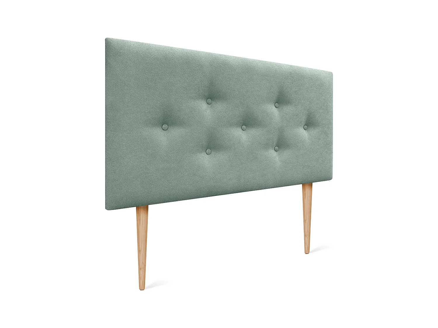 DHOME Tête de Lit en Tissu ACUALINE avec 3 Rangées Entrelacées de Boutons et Pieds Tête de Lit Capitonnée de Luxe(Vert d’eau, 90cm)