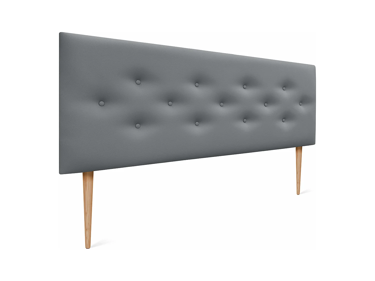 DHOME Tête de lit en simili cuir avec 3 rangées de boutons entrelacés Tête de lit rembourrée pour lit de luxe (Gris, 160cm)