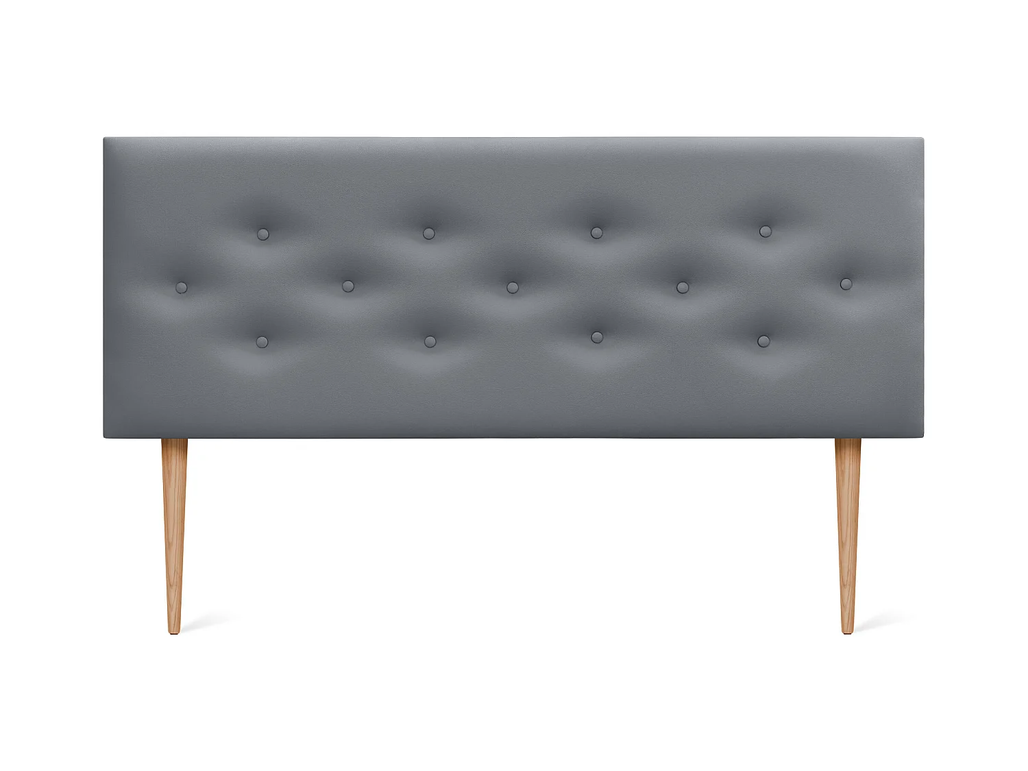 DHOME Tête de lit en simili cuir avec 3 rangées de boutons entrelacés Tête de lit rembourrée pour lit de luxe (Gris, 160cm)