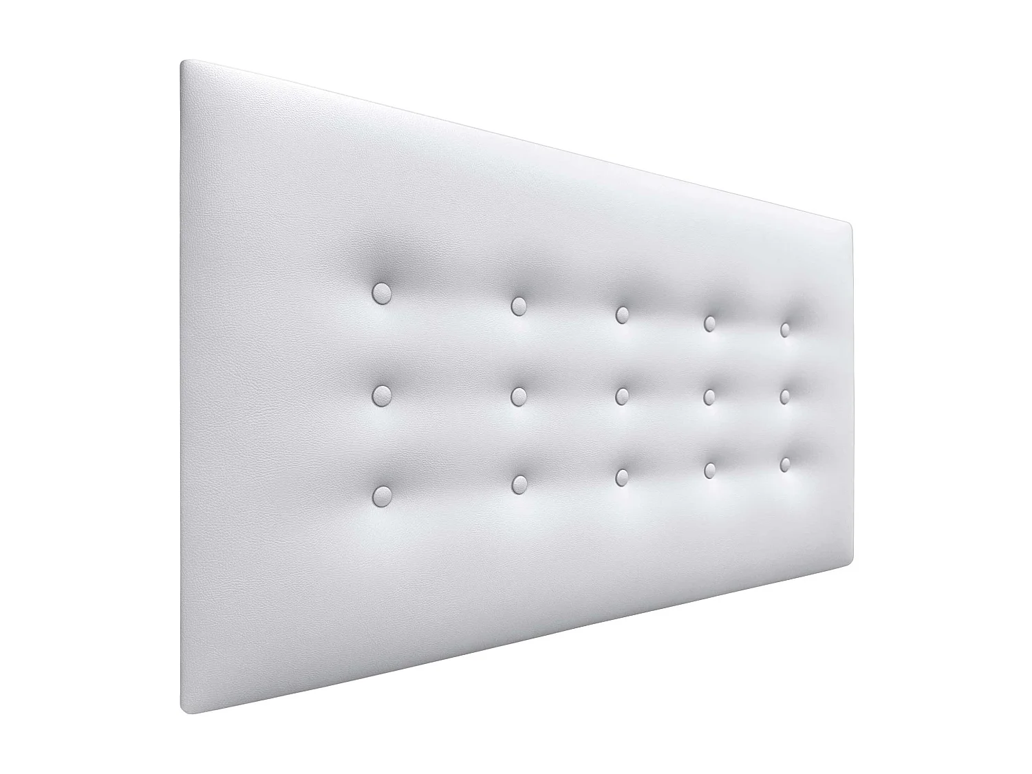 DHOME Tête de Lit en Similicuir avec 3 Rangées de Boutons Tête de Lit Rembourrée de Luxe (Blanc, 95cm)