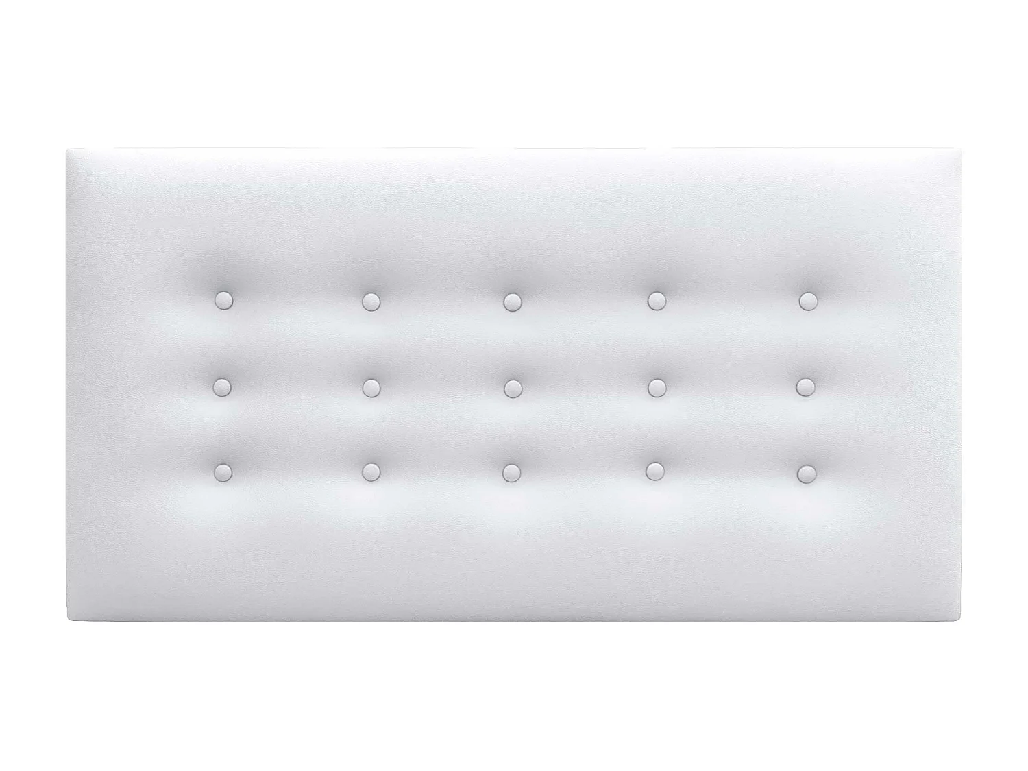 DHOME Tête de Lit en Similicuir avec 3 Rangées de Boutons Tête de Lit Rembourrée de Luxe (Blanc, 95cm)