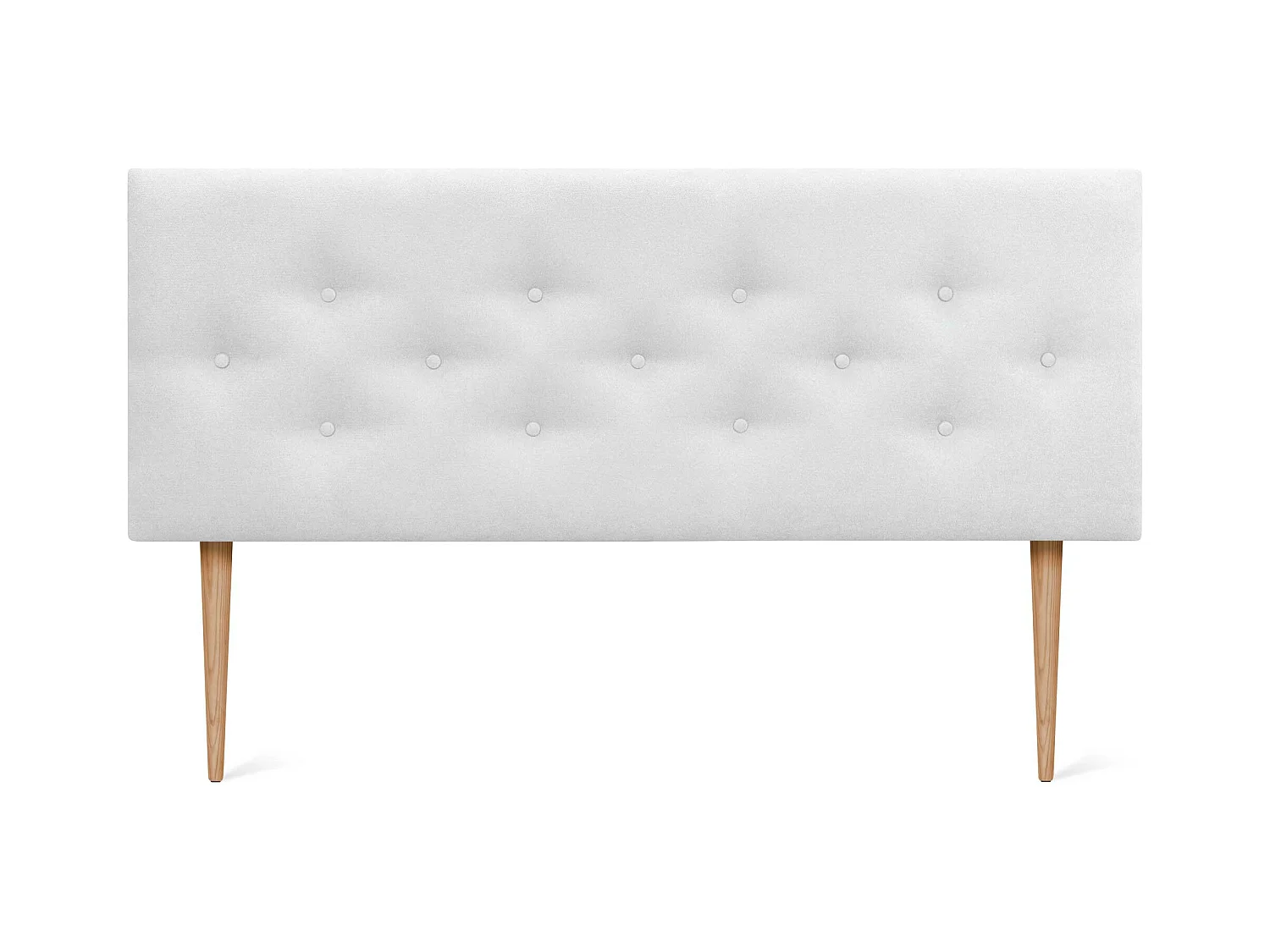 DHOME Tête de Lit en Tissu ACUALINE avec 3 Rangées Entrelacées de Boutons et Pieds Tête de Lit Capitonnée de Luxe(Blanc, 160cm)