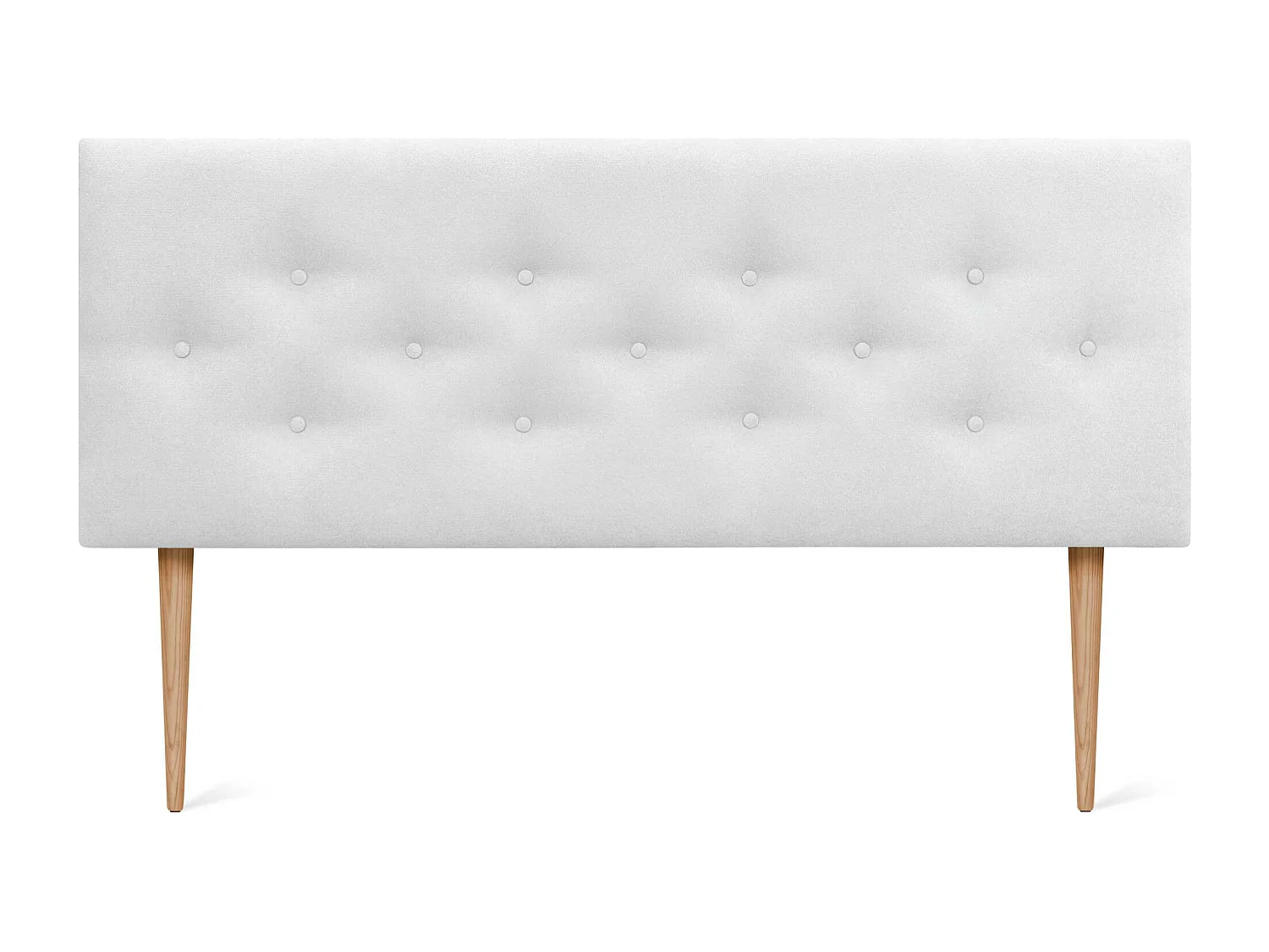 DHOME Tête de Lit en Tissu ACUALINE avec 3 Rangées Entrelacées de Boutons et Pieds Tête de Lit Capitonnée de Luxe(Blanc, 160cm)