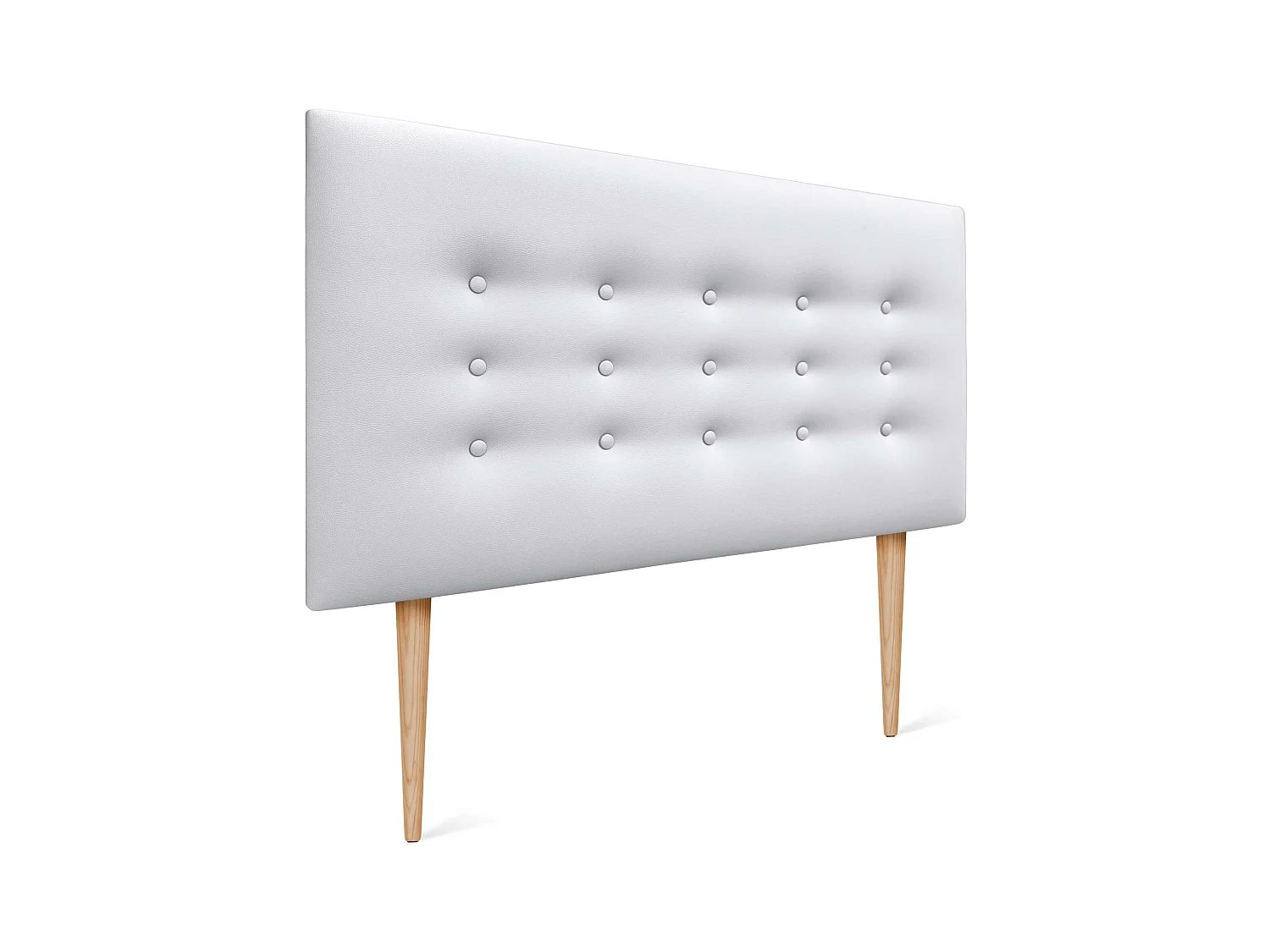 DHOME Testiera in ecopelle con 3 file di bottoni Testiera imbottita per letto di lusso (Bianco, 90cm)