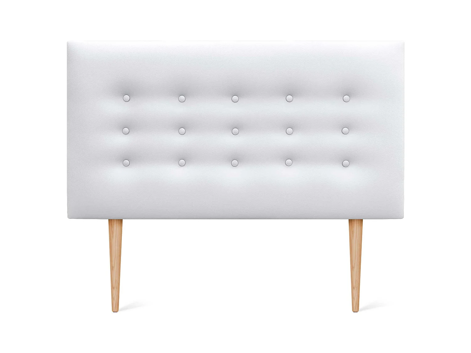 DHOME Testiera in ecopelle con 3 file di bottoni Testiera imbottita per letto di lusso (Bianco, 90cm)