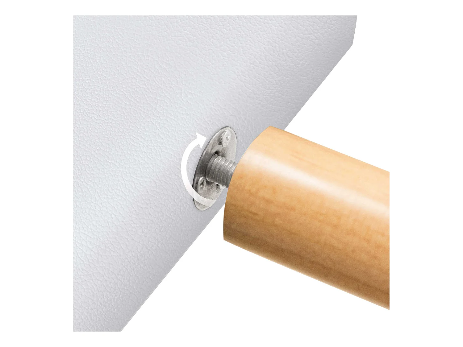 DHOME Testiera in ecopelle con 3 file di bottoni Testiera imbottita per letto di lusso (Bianco, 90cm)