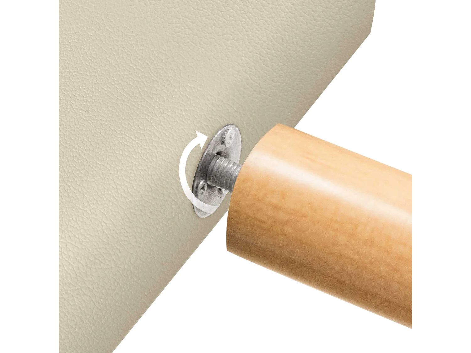 DHOME Tête de lit en simili cuir avec 3 rangées de boutons Tête de lit rembourrée pour lit de luxe (Vanille, 110cm)