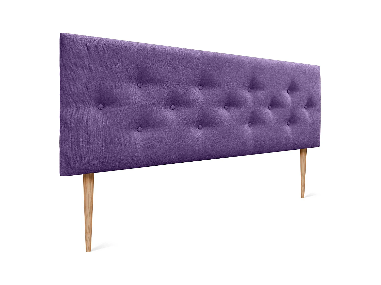 DHOME Tête de Lit en Tissu ACUALINE avec 3 Rangées Entrelacées de Boutons et Pieds Tête de Lit Capitonnée de Luxe(Lilas, 150cm)