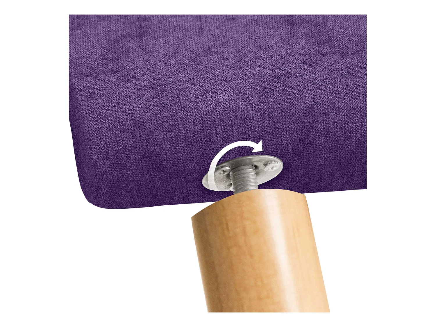 DHOME Tête de Lit en Tissu ACUALINE avec 3 Rangées Entrelacées de Boutons et Pieds Tête de Lit Capitonnée de Luxe(Lilas, 150cm)
