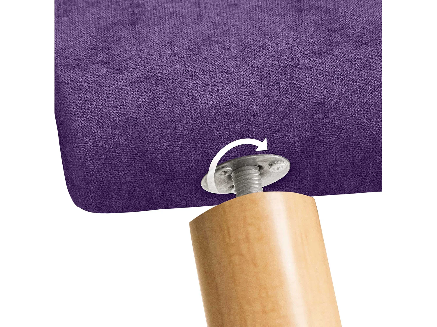 DHOME Tête de Lit en Tissu ACUALINE avec 3 Rangées Entrelacées de Boutons et Pieds Tête de Lit Capitonnée de Luxe(Lilas, 150cm)