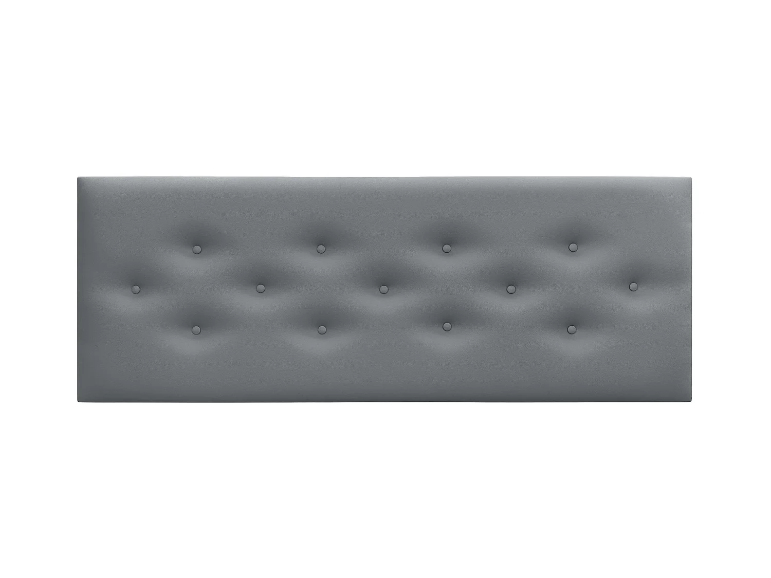 DHOME Tête de Lit en Similicuir avec 3 Rangées de Boutons Entrelacées Tête de Lit Rembourrée de Luxe (Gris, 145cm)