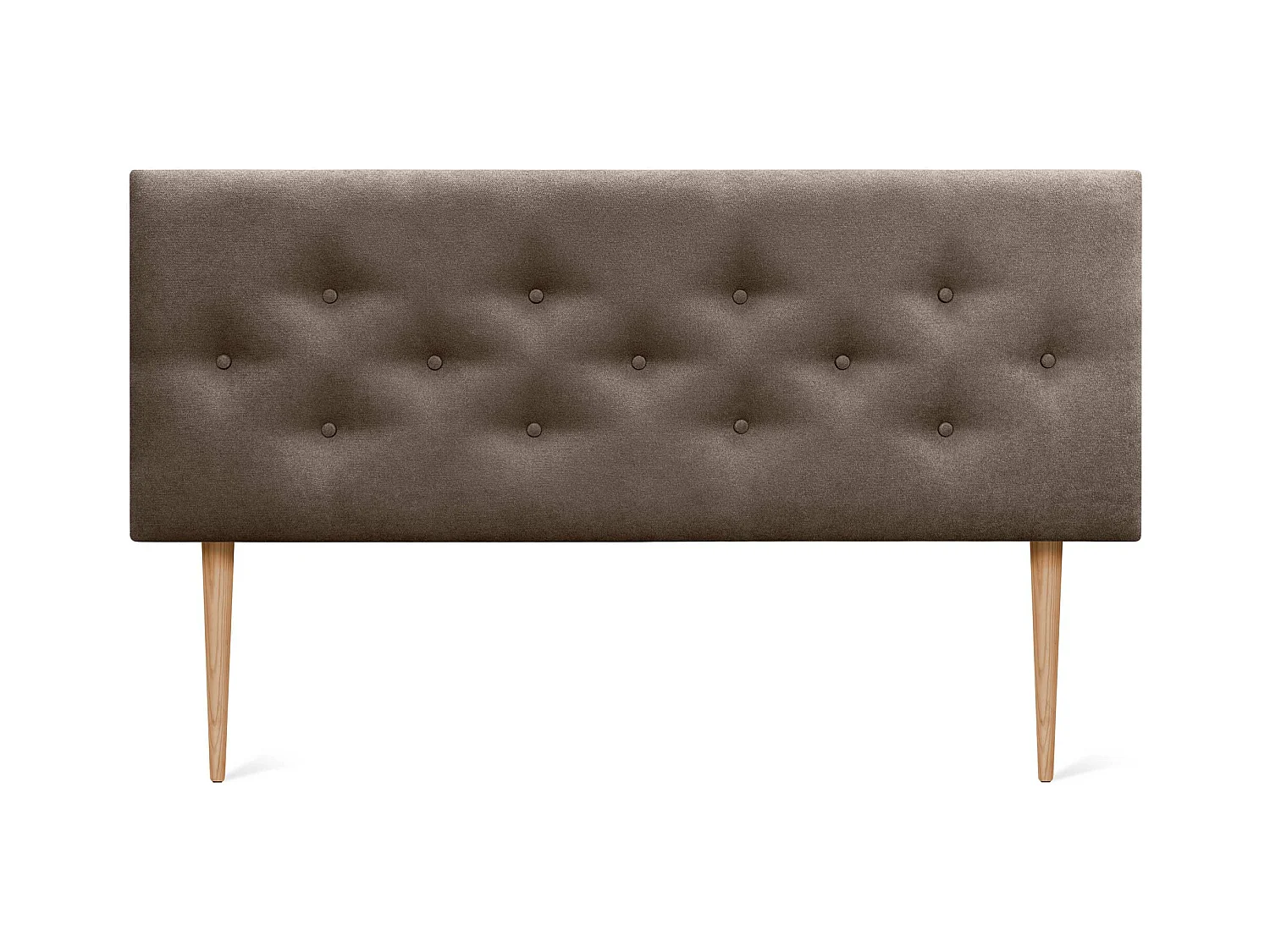 DHOME Tête de Lit en Tissu ACUALINE avec 3 Rangées Entrelacées de Boutons et Pieds Tête de Lit Capitonnée de Luxe(Marrón, 160cm)