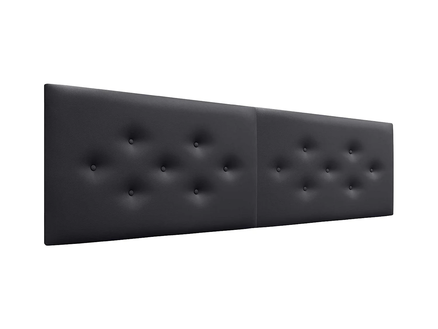 DHOME Tête de Lit en Similicuir avec 3 Rangées de Boutons Entrelacées Tête de Lit Rembourrée de Luxe (Noir, 160cm (2 pièces))