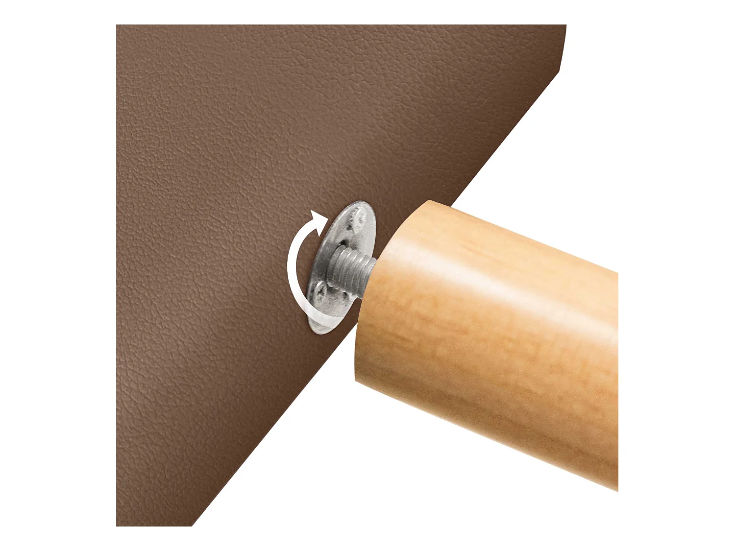 DHOME Kopfteil de Kunstleder mit 3 Knopfreihen und Beinen gepolstertes luxuriöses Bettkopfteil (Arcilla, 95cm)