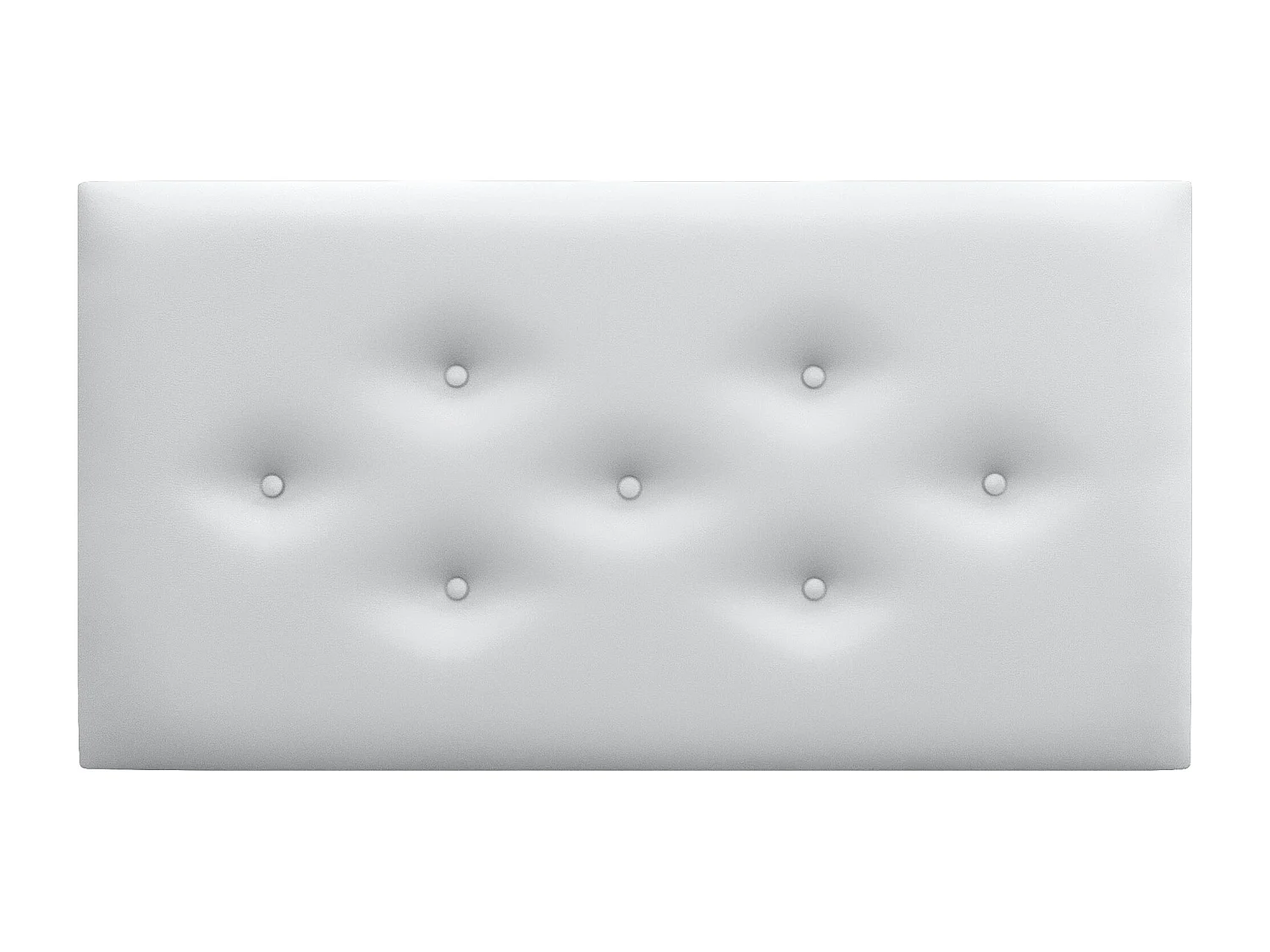 DHOME Tête de Lit en Similicuir avec 3 Rangées de Boutons Entrelacées Tête de Lit Rembourrée de Luxe (Blanc, 95cm)