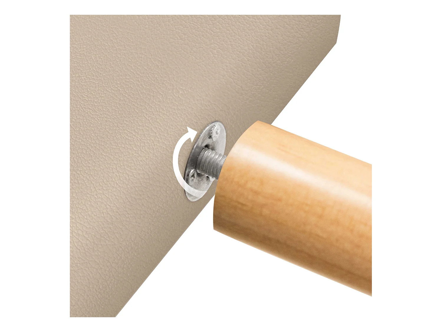 DHOME Testiera in ecopelle con 3 file di bottoni Testiera imbottita per letto di lusso (Beige, 150cm)