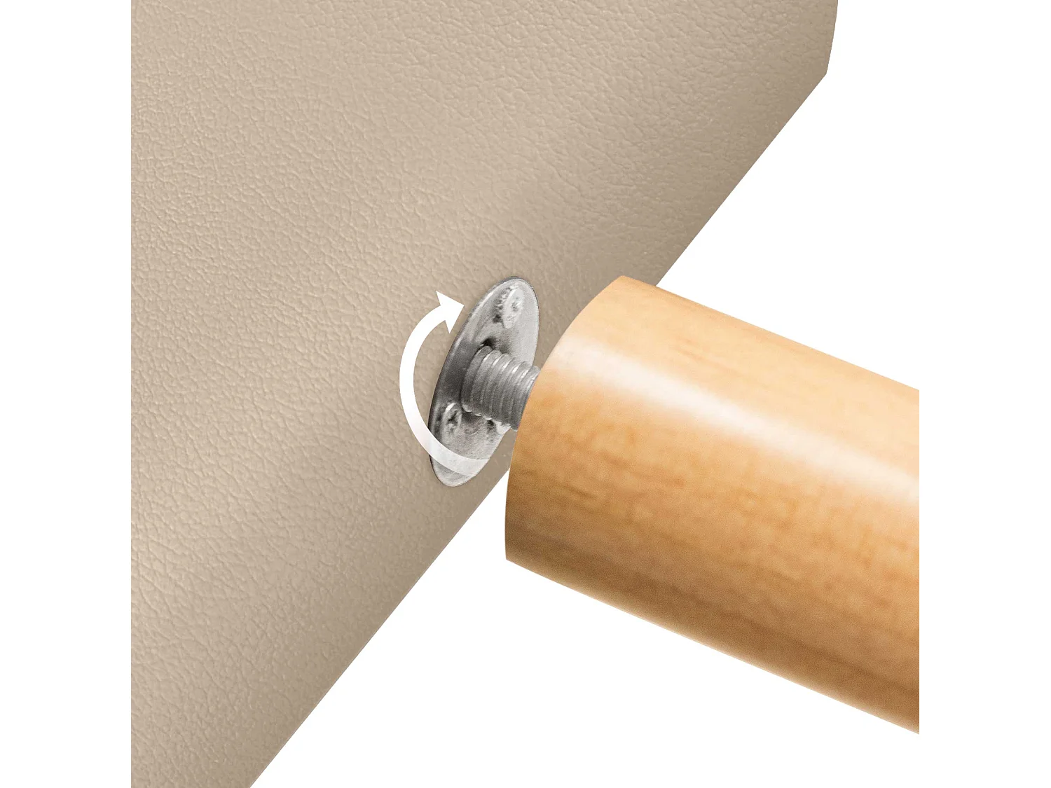 DHOME Cabeceira em couro sintético com 3 fileiras de botões Cabeceira estofada para cama de luxo (Bege, 150cm)