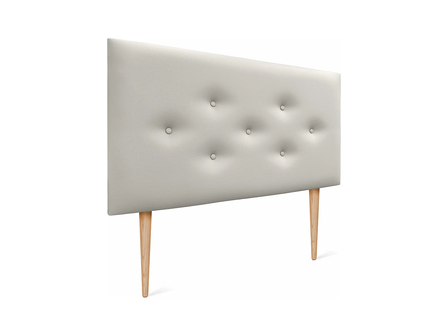 DHOME Tête de lit en simili cuir avec 3 rangées de boutons entrelacés Tête de lit rembourrée pour lit de luxe (Blanc, 110cm)