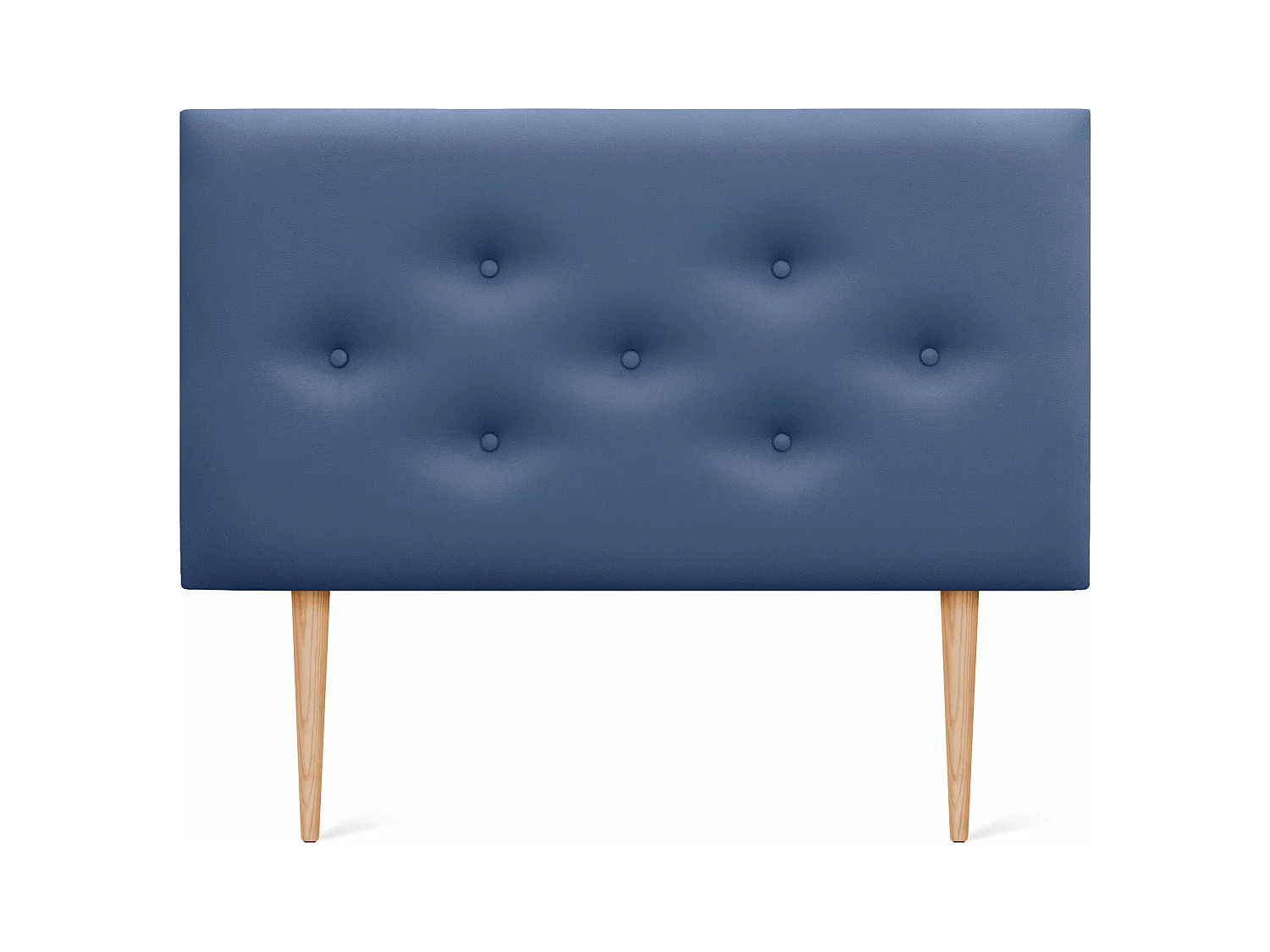 DHOME Tête de lit en simili cuir avec 3 rangées de boutons entrelacés Tête de lit rembourrée pour lit de luxe (Bleu, 105cm)