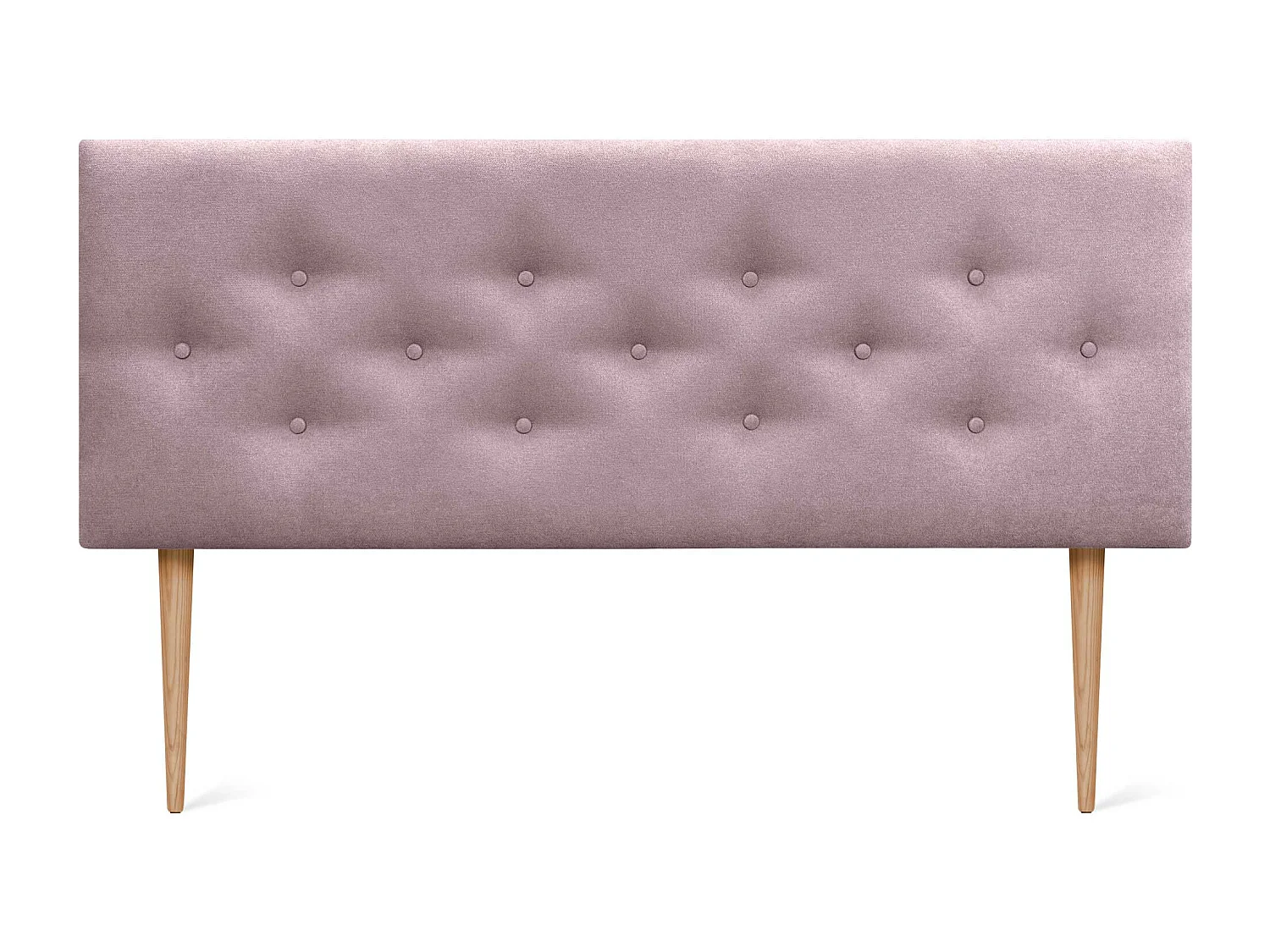 DHOME Tête de Lit en Tissu ACUALINE avec 3 Rangées Entrelacées de Boutons et Pieds Tête de Lit Capitonnée de Luxe(Rose, 150cm)
