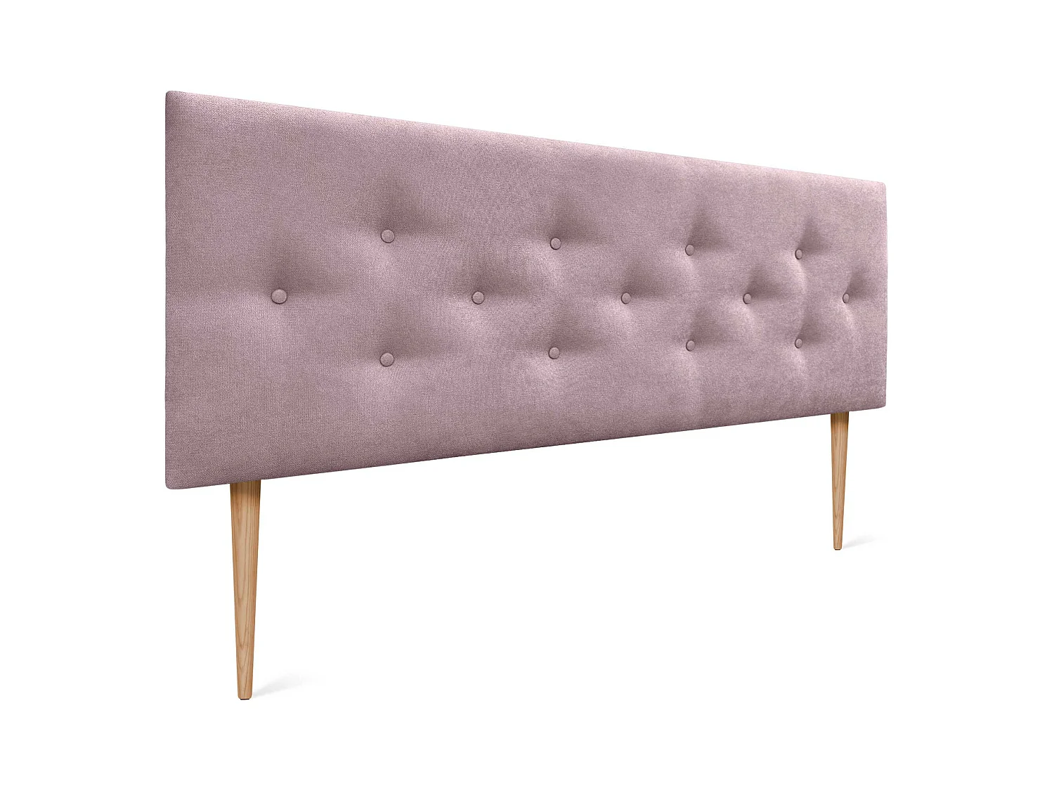 DHOME Tête de Lit en Tissu ACUALINE avec 3 Rangées Entrelacées de Boutons et Pieds Tête de Lit Capitonnée de Luxe(Rose, 145cm)